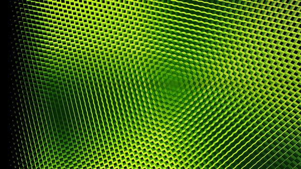 cubes shapes green hologram geometric pattern futuristic glow optical illusion background structure 3D illustration
