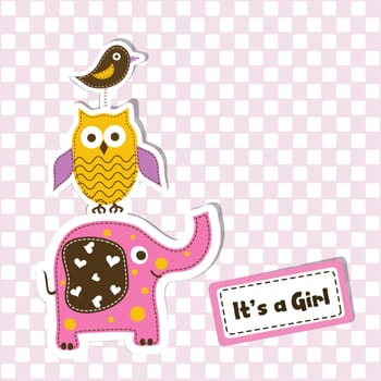 Template greeting card, vector scrap illustration