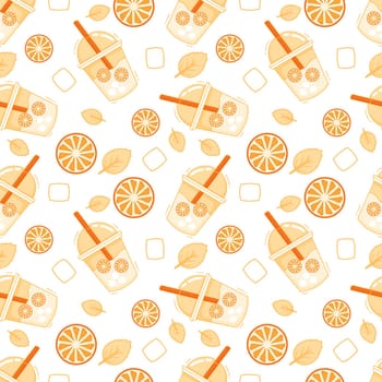 Vegetarian, Fruit and Vegetables Seamless Pattern Design with Fresh, Organic and Natural Food in Hand Drawn Flat Cartoon Background Illustration