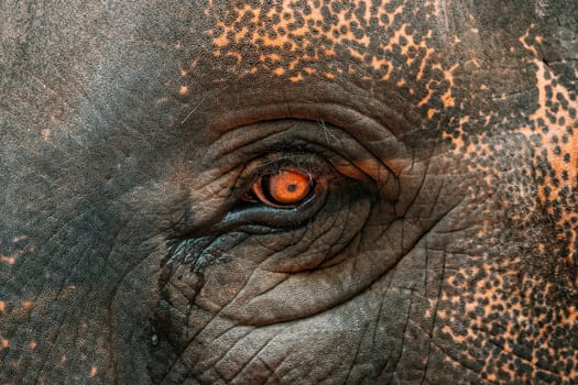 Goa, India. Close View Of Eye Of Elephant Cow.