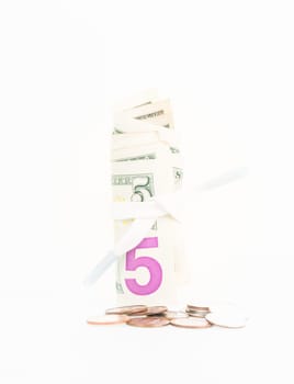 Shoestring budget concept over white background