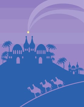 Birth of Jesus in Bethlehem - abstract card