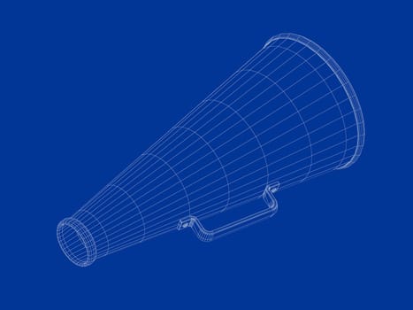 3D wire-frame model of megaphone