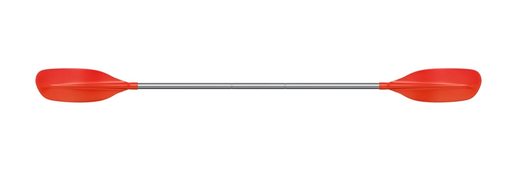 Asymmetrical kayak paddle isolated on white background