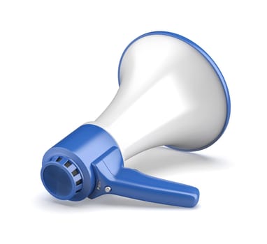 Electric megaphone on white background