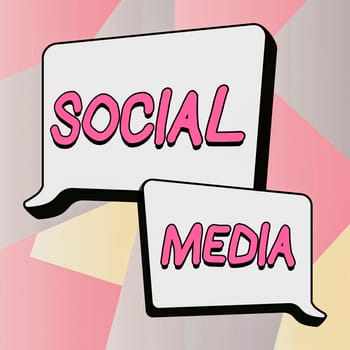 Conceptual display Social Media, Business idea Online communication channel Networking Microblogging