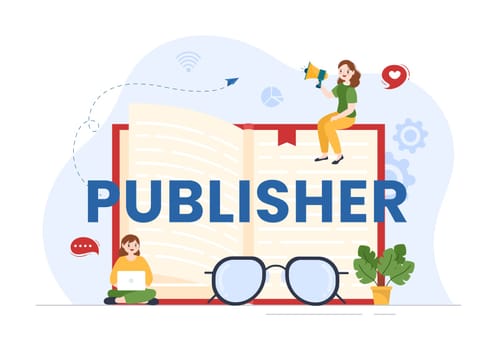 Digital Publishing Content Blog Marketing Writing for Social Media or Webpage Organization in Template Hand Drawn Cartoon Flat Illustration