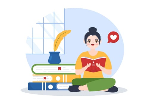 Digital Publishing Content Blog Marketing Writing for Social Media or Webpage Organization in Template Hand Drawn Cartoon Flat Illustration