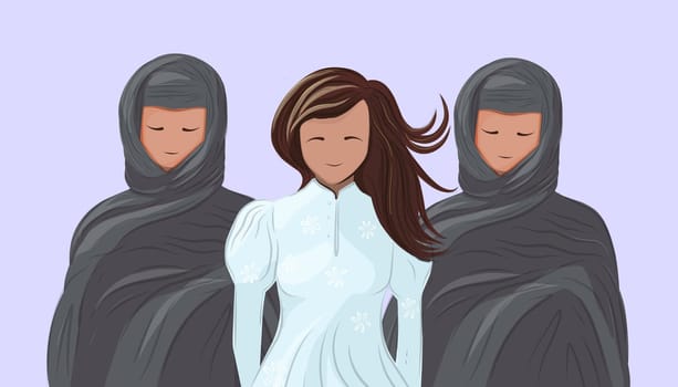 Poster against wearing the hijab, Iranian protest. Women's Protest in Iran