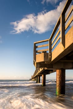 Charming view on the baltic sea and parts of the sea bridge of the seaside resort Kühlungsborn, Germany