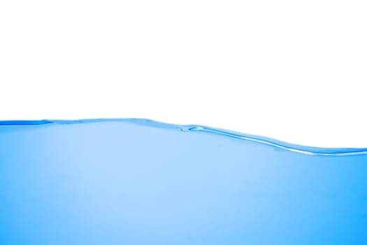 Water wave with bubbles on a white background