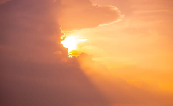 Abstract and pattern of cloud sky Calming coral, Orange, Trend color background, Pattern of colorful cloud and sky sunset or sunrise: Dramatic sunset in twilight, Beautyful of sky