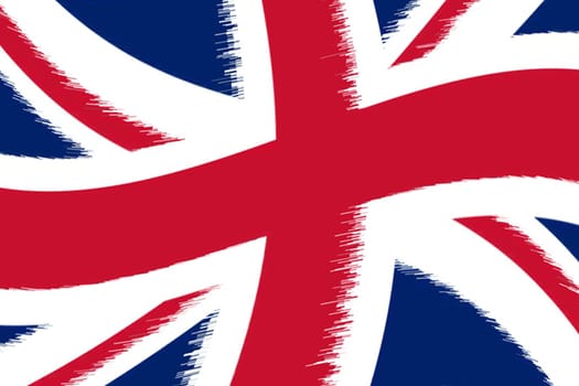 Waving national flag of Great Britain. Illustration. Universal background.