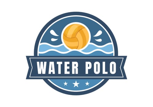Water Polo Sport Player Playing to Throw the Ball on the Opponent's Goal in the Swimming Pool in Flat Cartoon Hand Drawn Templates Illustration