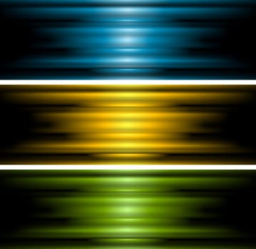 Bright glowing banners. Vector design