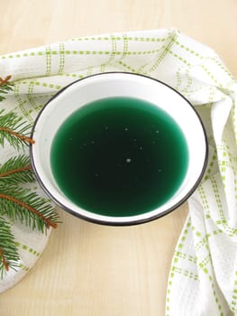 Spruce needle steam bath