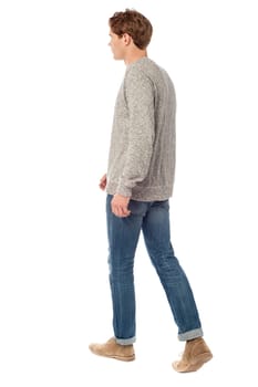 Full length image of casual man in motion