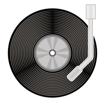 Vinyl plate disc isolated on white background. Music retro icon.