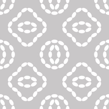 Raw faceted rice grains icon seamless pattern. Asian white seeds cooking illustration. Cute cartoon food.