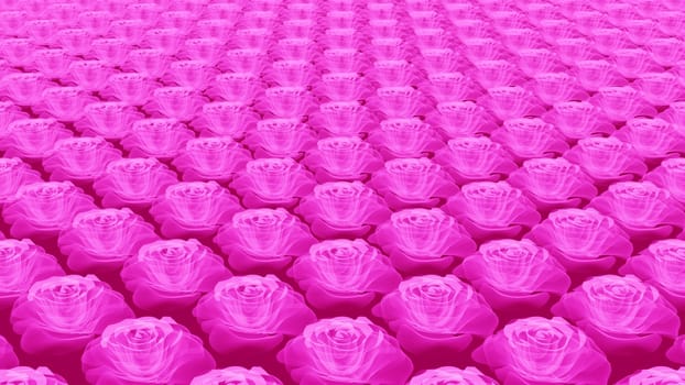 roses flower background vivid hologram colors pink neon graphic perspective pattern valentine's day or birthday invitation card 3D illustration