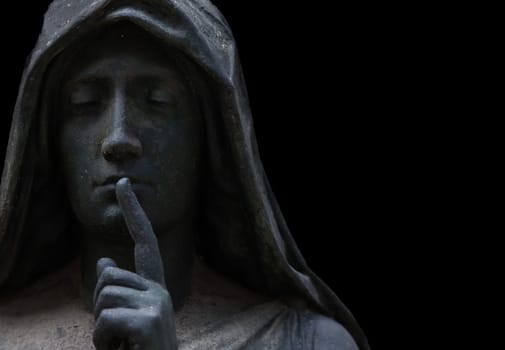 More than 100 years old statue. Cemetery located in North Italy.
