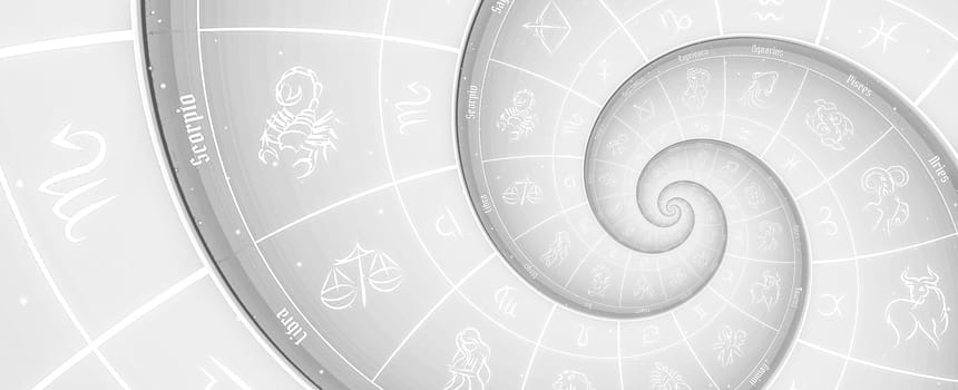 Abstract old conceptual background on mysticism, astrology, fantasy - white