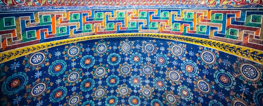 RAVENNA, ITALY - CIRCA AUGUST 2020: historic byzantine mosaic in Saint Vitale Basilica