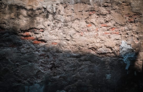 Background of old cement grunge Old red brick wall damaged background wall
