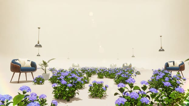 3D illustration Background for advertising and wallpaper in nature and summer scene. 3D rendering in decorative concept.