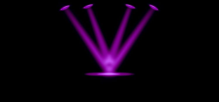 Stage podium and color lighting display platform, modern studio, wall scene fashion, stage podium scene with for Award Ceremony and colorful presentation simple art spotlight summer banner. 3D rendering.