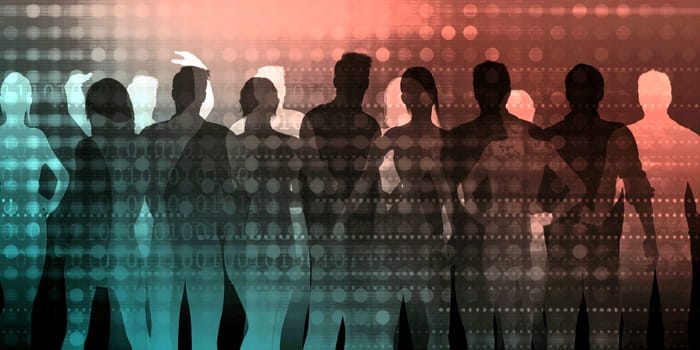 Business People Silhouette Concept Abstract Background Art