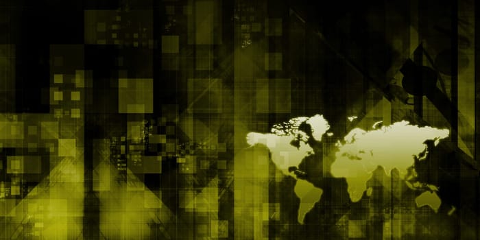 Global Network Concept as a Illustration Art