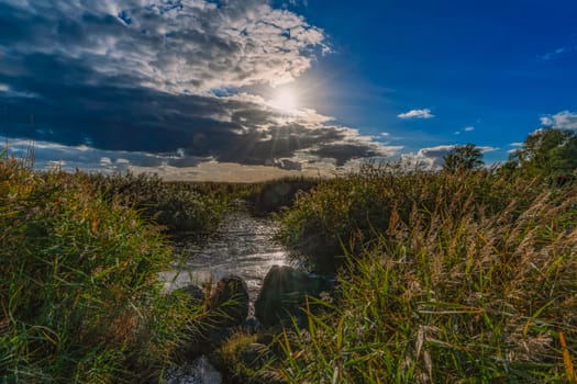 Recreation area island Usedom - untouched nature at the beautiful Achterwasser near Zempin in autumn