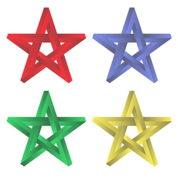 Pentagram sign five pointed star icon. Magical symbol of faith. Simple flat colored illustration.