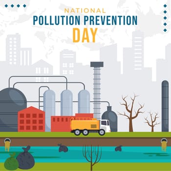 National Pollution Prevention Day Flat Cartoon Hand Drawn Templates Illustration