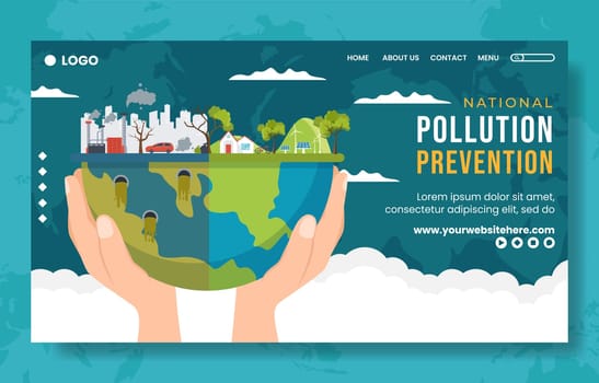National Pollution Prevention Day Landing Page Flat Cartoon Hand Drawn Templates Illustration
