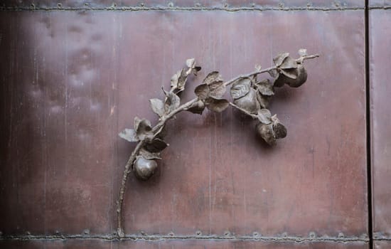Pear tree branch, emblem of The Order of Alcantara. Caceres, Extremadura, Spain