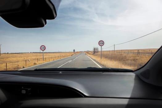 View from the inside of the car