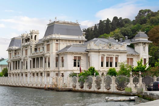 Art nouveau style building of the Egyptian Consulate, suited in Bebek, Istanbul, Turkey, at the European side of Bosphorus strait, formerly Summer Palace of H.M. Abbas Hilmi II, Khedive of Egypt