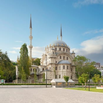 Nusretiye imperial Ottoman ornate Mosque, commissioned by Sultan Mahmut II, located in Tophane district of Beyoglu, Istanbul, Turkey