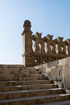 Stairs leading to the roof of the oldest mosque in Cairo, Egypt