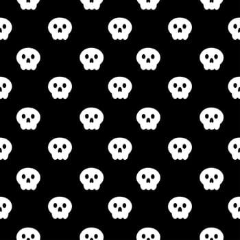 Halloween Seamless Pattern Design With Witch, Haunted House, Pumpkins or Bats in Template Hand Drawn Cartoon Flat Illustration