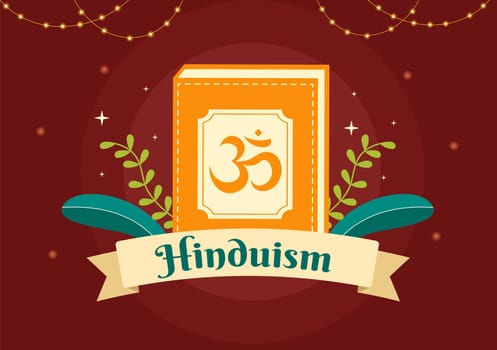 Symbol of Hinduism Flat background Cartoon Hand Drawn Templates Illustration