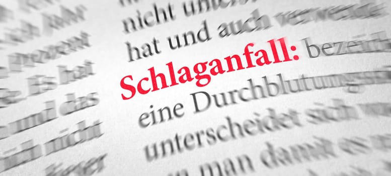 Definition of the word Stroke in a dictionary in german - Schlaganfall