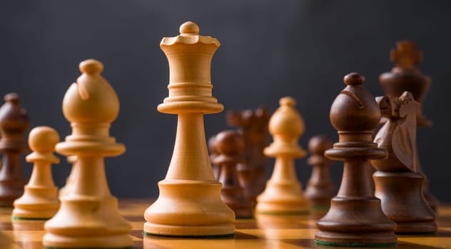 Concept with chess pieces - Strategic decision
