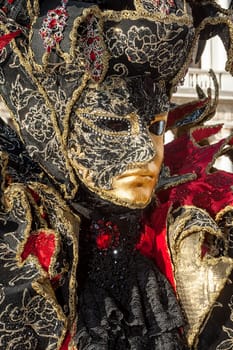 VENICE, ITALY - Febrary 6 2018: The masks of the Venice carnival 2018.