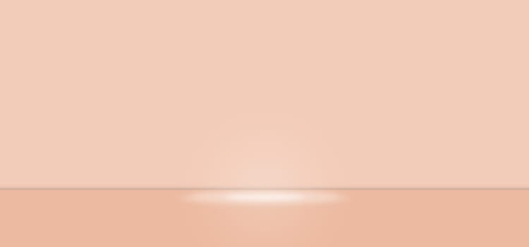 Blank Creme de Peche color abstract with empty product display platform, modern studio, wall scene fashion, stage podium floor and colorful presentation simple art spotlight summer banner. 3D rendering.