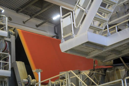 Detail of a large machine, an industrial plant for the manufacture of products.