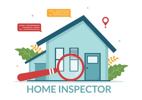 Home Inspector Checks the Condition of the House and Writes a Report for Maintenance Rent Search on Flat Cartoon Hand Drawn Template Illustration