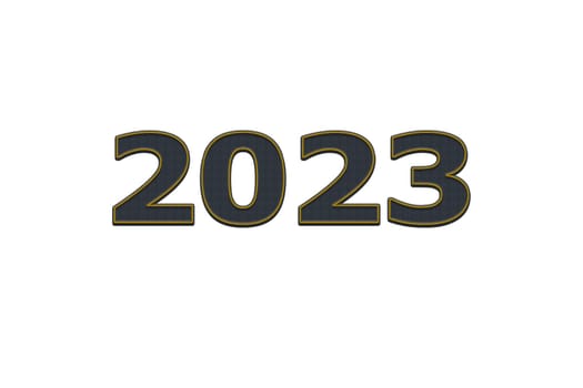 3D illustration New Year concept 2023 design with text jean design on a white color background.